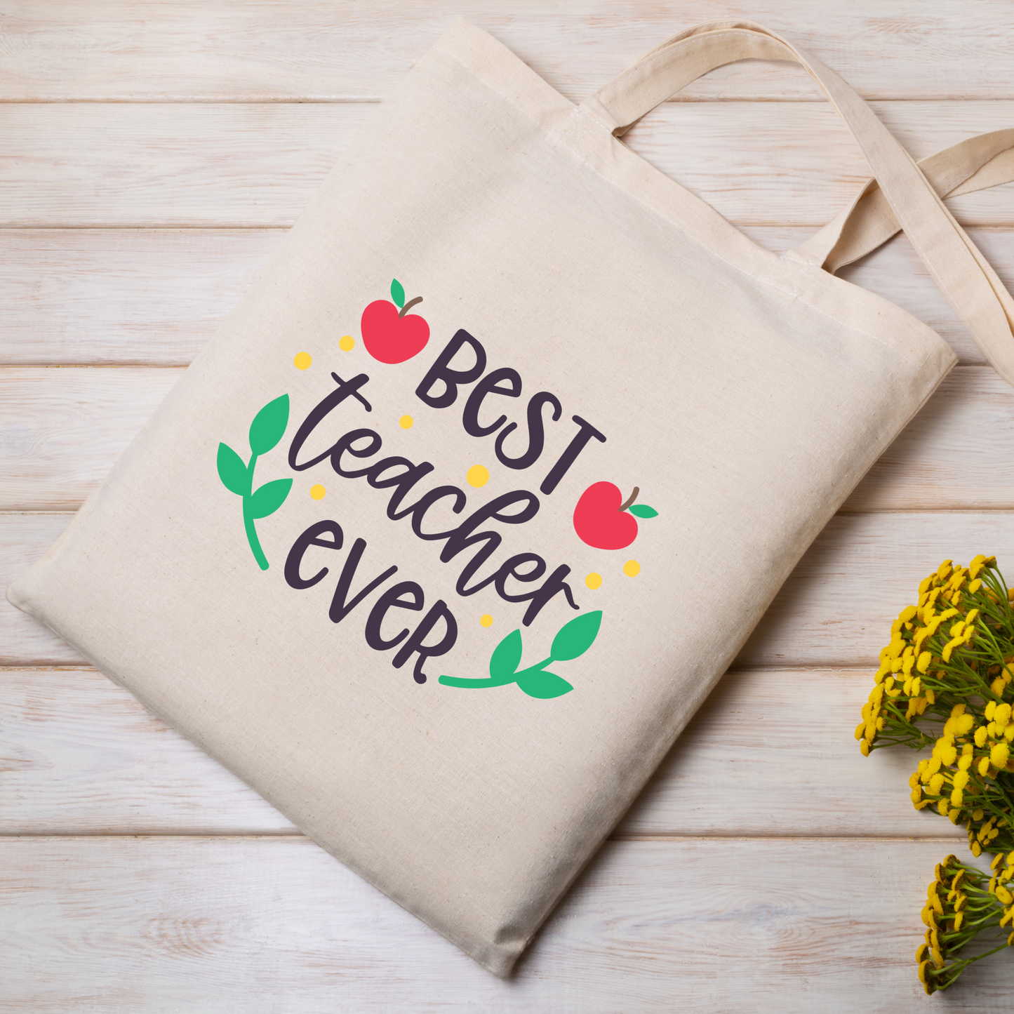 Teacher themed tote bag