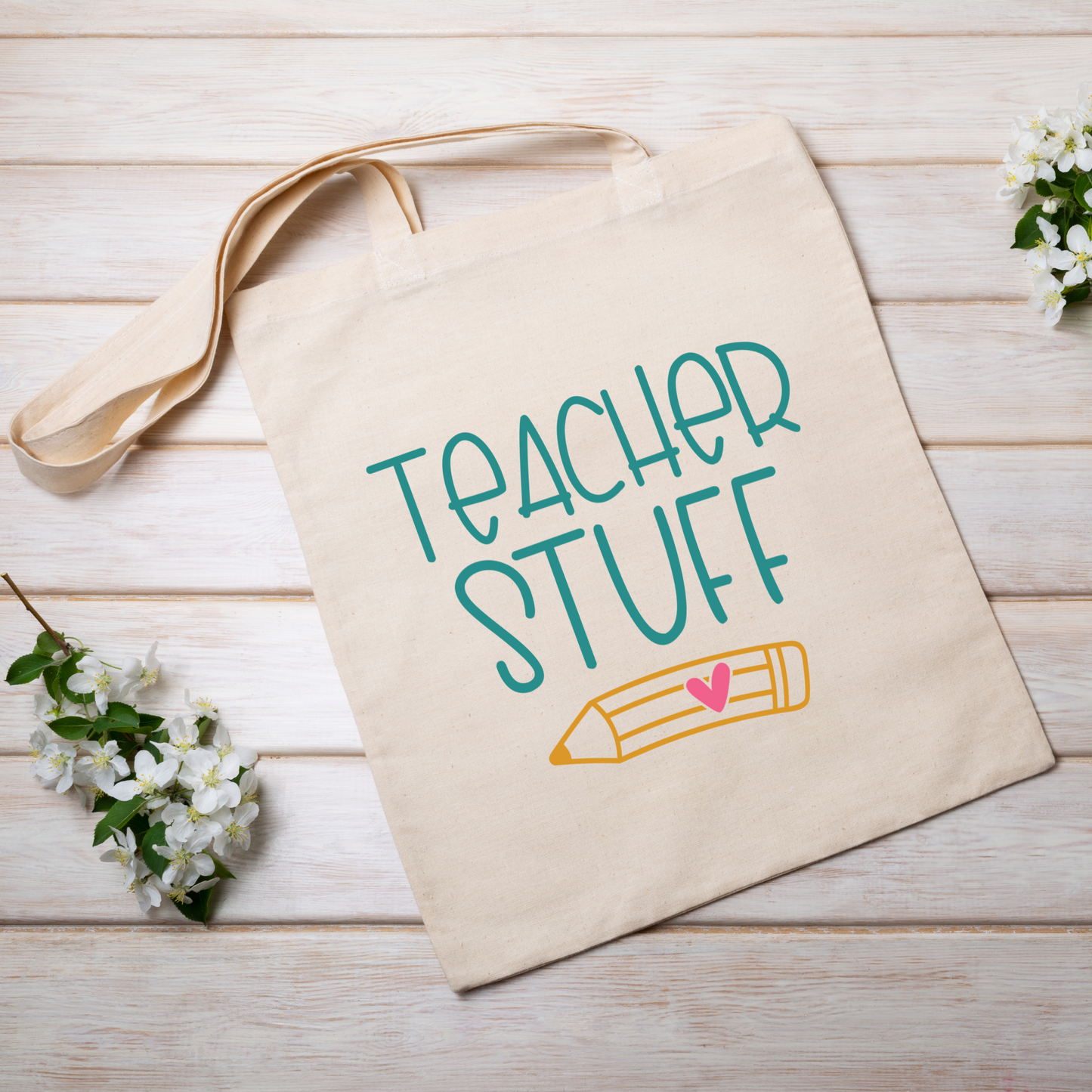 Teacher themed tote bag
