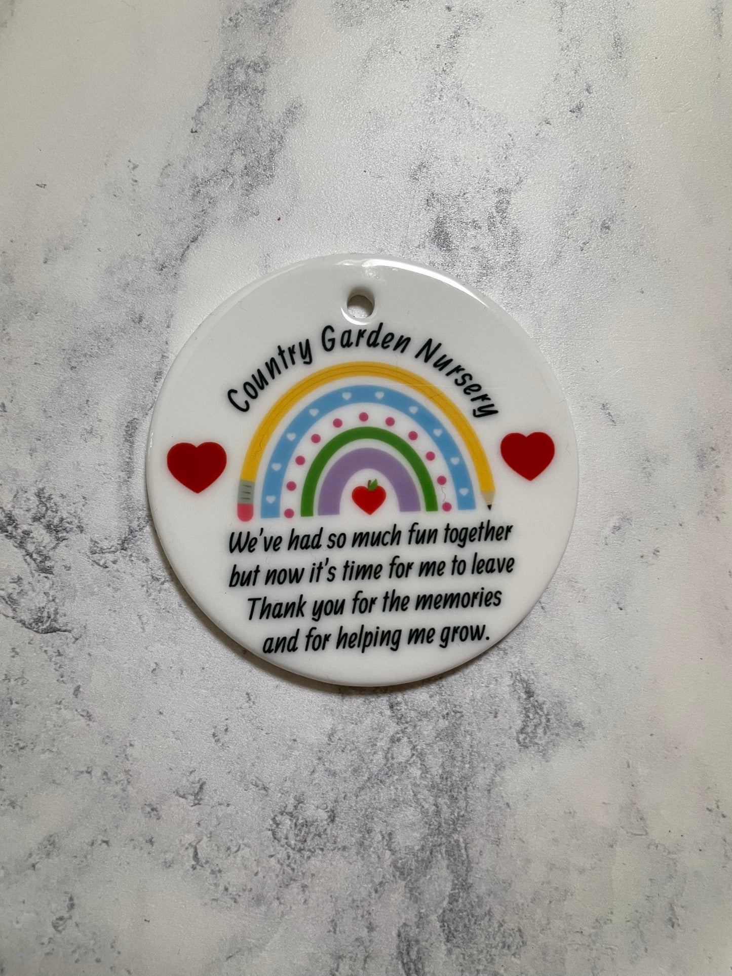 Nursery leaving hanging ceramic round