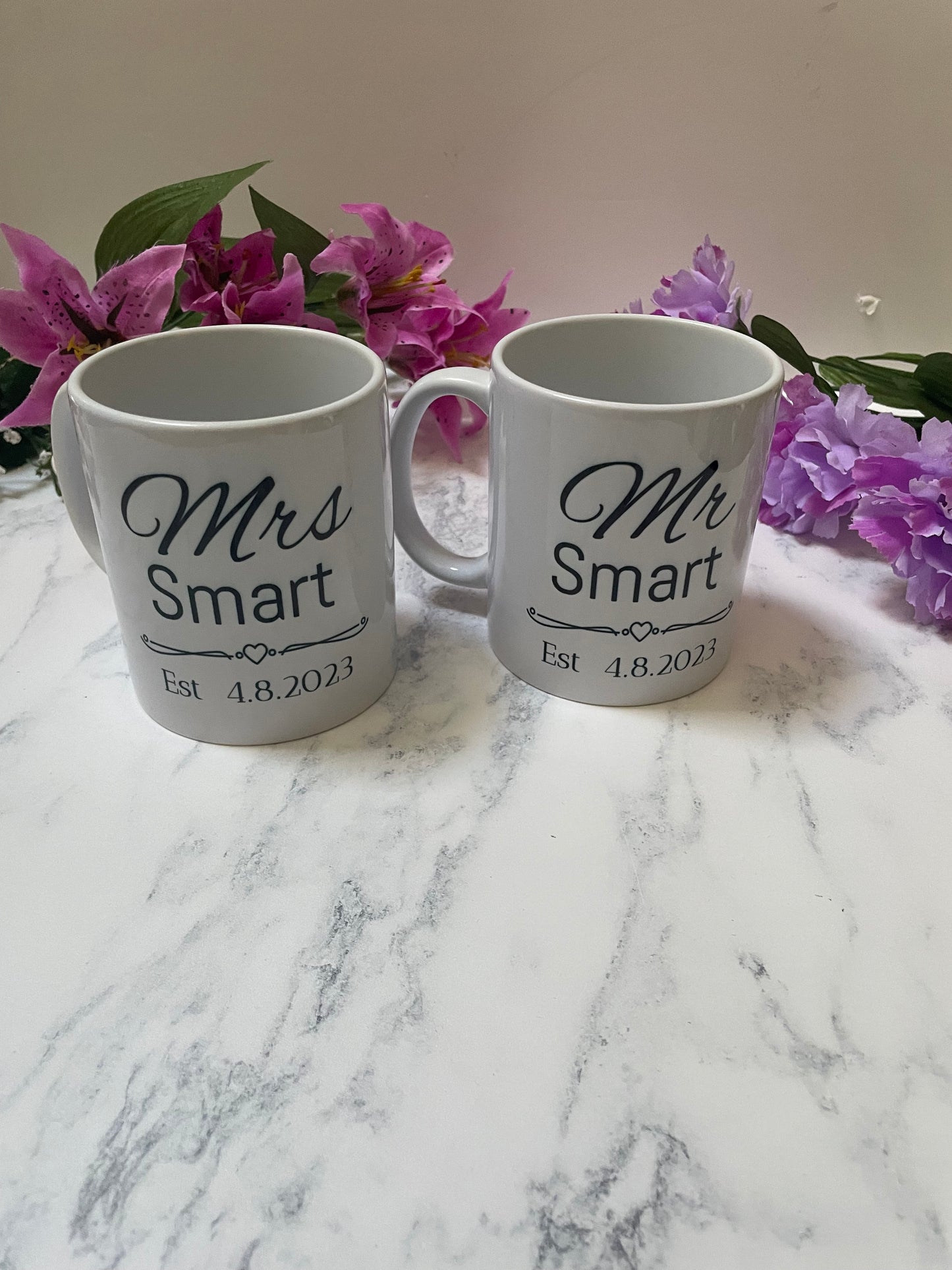 Mr and Mrs wedding mugs