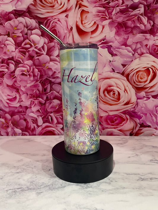 Tumbler water colour flower